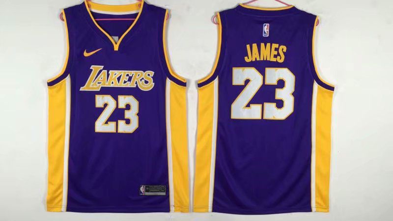 Men Los Angeles Lakers #23 James Purple Nike NBA Jerseys